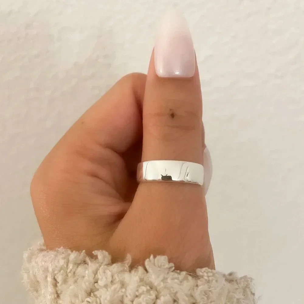 925 Sterling Silver Ring Band Minimalist Ring Dainty Ring Adjustable Open Ring